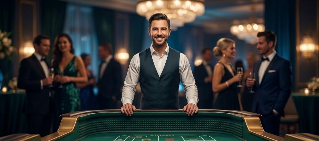 Craps table with guests at a high-energy event